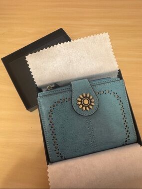 Teal Floral Accent Wallet